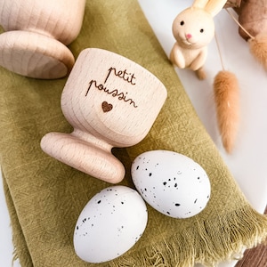 Wooden egg cup to personalize - Easter - Place mark - Egg gift