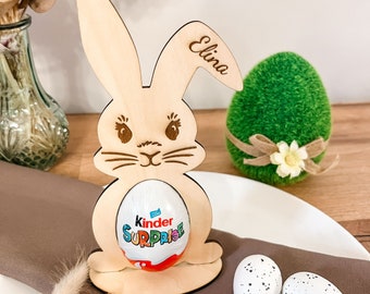 Rabbit carries chocolate surprise egg - Easter decoration - Place marker