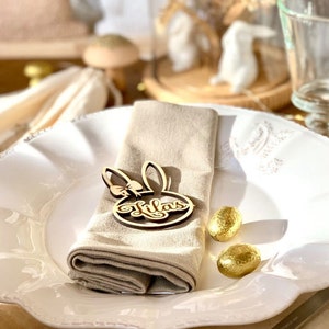 Marque place Pâques lapin à personnaliser décoration table panier de pâques image 3
