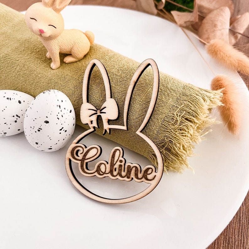 Marque place Pâques lapin à personnaliser décoration table panier de pâques image 5