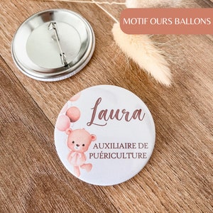 Badge Midwife Childcare worker Nurse Caregiver Personalized Ours ballons