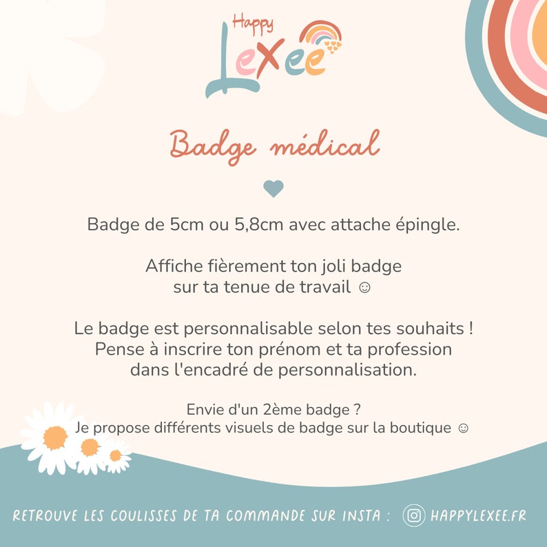 Badge Infirmière personnalisé Médical Aide soignante image 2