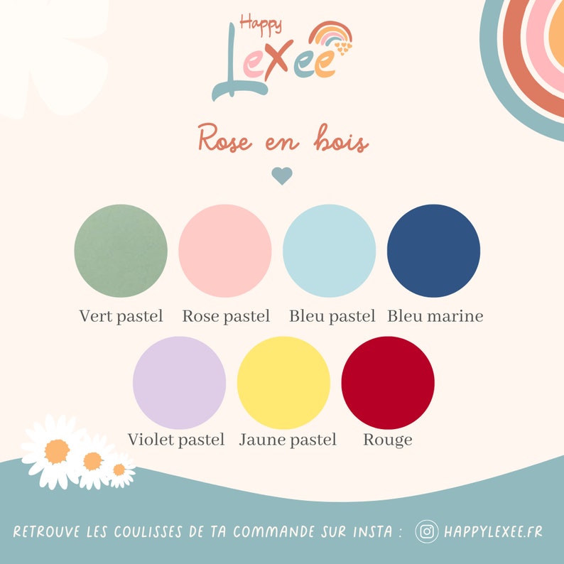 Rose fleur en bois personnalisée cadeau Grand mère Maitresse Maman Marraine afbeelding 2