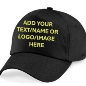 Personalisierte Baumwoll-Baseballmützen für Erwachsene: Passen Sie Ihre Mützen / Ihren Hut mit Text / Logo an; Ideal für Partys, Business Promotion, Sport / Freizeitkleidung.