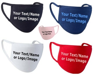 Custom Logo Face Mask: Washable Cotton, Reusable Adult Size