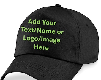 Personalised Cotton Baseball Caps Adults: Customized Your Caps/Hat with Text/Logo; Ideal for Parties, Business Promotion, Sport/Causal wear.
