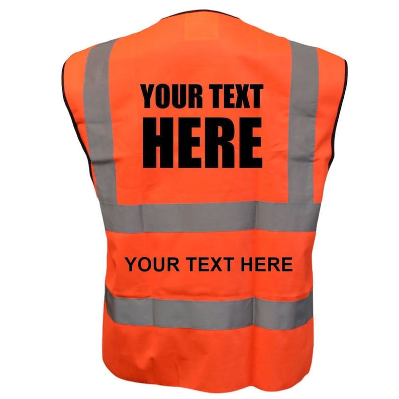 Printed Personalised Hi vis vest/waistcoat EN471class2 Printed safety high visibility vests or jackets with your text or logo printed vests zdjęcie 6