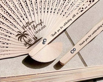 Abanicos de sándalo personalizados como recuerdo de boda - Regalos rústicos al por mayor para despedida de soltera