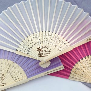Personalized White Wedding Fans Cloth Fabric Bridesmaid Gifts Wedding Party Favors Groomsmen Gifts Favor for Guests Bridal Shower Favor Fans