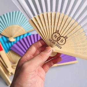 Wedding Fans Set Personalized Colored Wedding Fans in Bulk Rustic Fan Wedding Favors Fan Personalized Gift Custom Hand Fan Summer Beach Fans