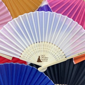 XV Quinceañera Fan in Bulk, Personalized Quinceanera Gift Fan for Best Friend, Mis Quince Hand Fan, Quince Party Favor, Wedding Favor Fan