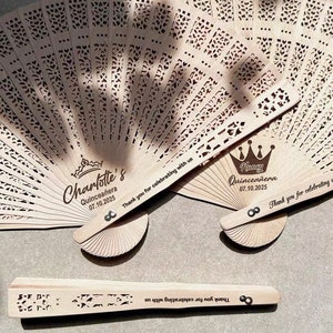 XV Quinceañera fan in Bulk Quinceañera Party Favor Custom Rustic Wedding Favors Fan Personalized Birth Gift Quinceañera Hand Fan Miss Quince