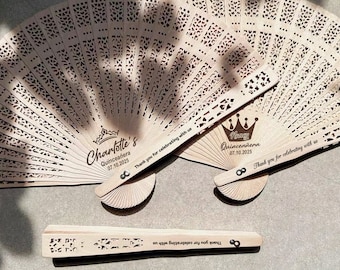 Personalized Sandalwood Fan Favors: Rustic Quinceañera