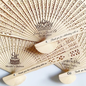 Bulk Quinceañera fan Quinceañera Party Favor Custom Rustic Wedding Favors Fan Personalized XV Birthday Gift Quinceañera Hand Fan Miss Quince