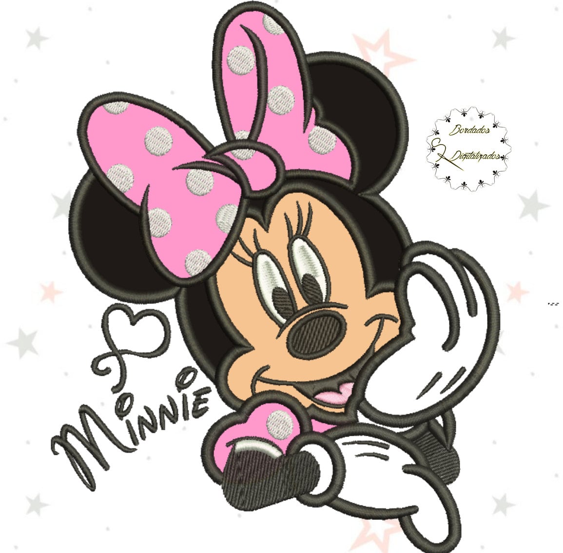 Minnie Applique Embroidery Design 3 sizes Diseño de Bordado Etsy