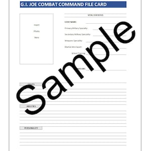G.I. Joe en Cobra Aangepaste Combat Filecards voor het maken van karakters Digitale download