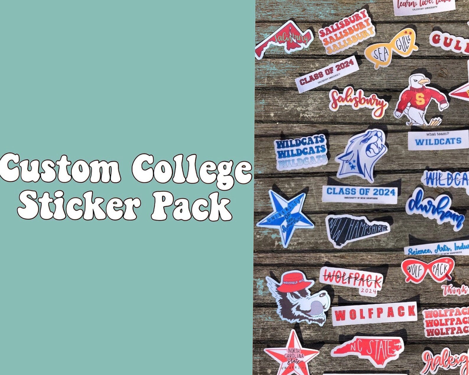 Custom College Sticker Pack Tailgate Sticker Waterproof Etsy