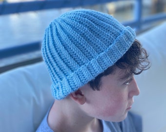 Baby Blue Handmade Crochet Beanie | Winter Hat for Men, Women, and Teens