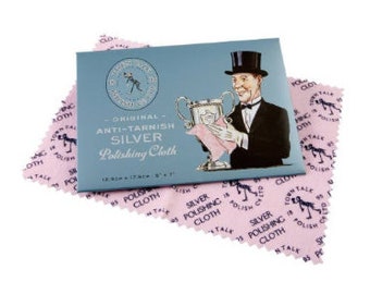 Large Silver Polishing Cloth, Anti-Tarnish Cotton Jewelry Cleaner (12.5cm x 17.5cm)