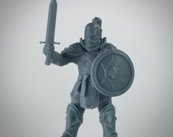 Human Fighter DnD Miniature, Unpainted Resin, 28mm or 32mm