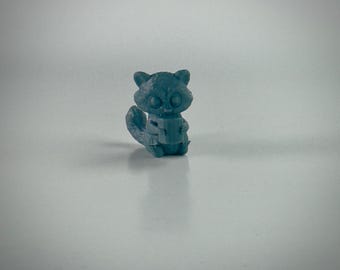 Raccoon with Marshmallow DnD Miniature, Unpainted Resin, 28mm or 32mm