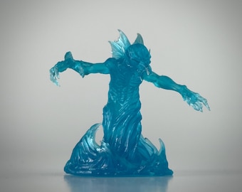 Water Mephit DnD Miniature, Unpainted Resin, 28mm or 32mm