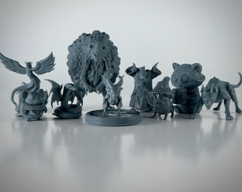Fantasy Familiar Bundle DnD Miniatures, Unpainted Resin, 28mm or 32mm