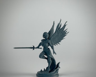 Winged Celestial Warrior DnD Miniature, Unpainted Resin, 28mm or 32mm