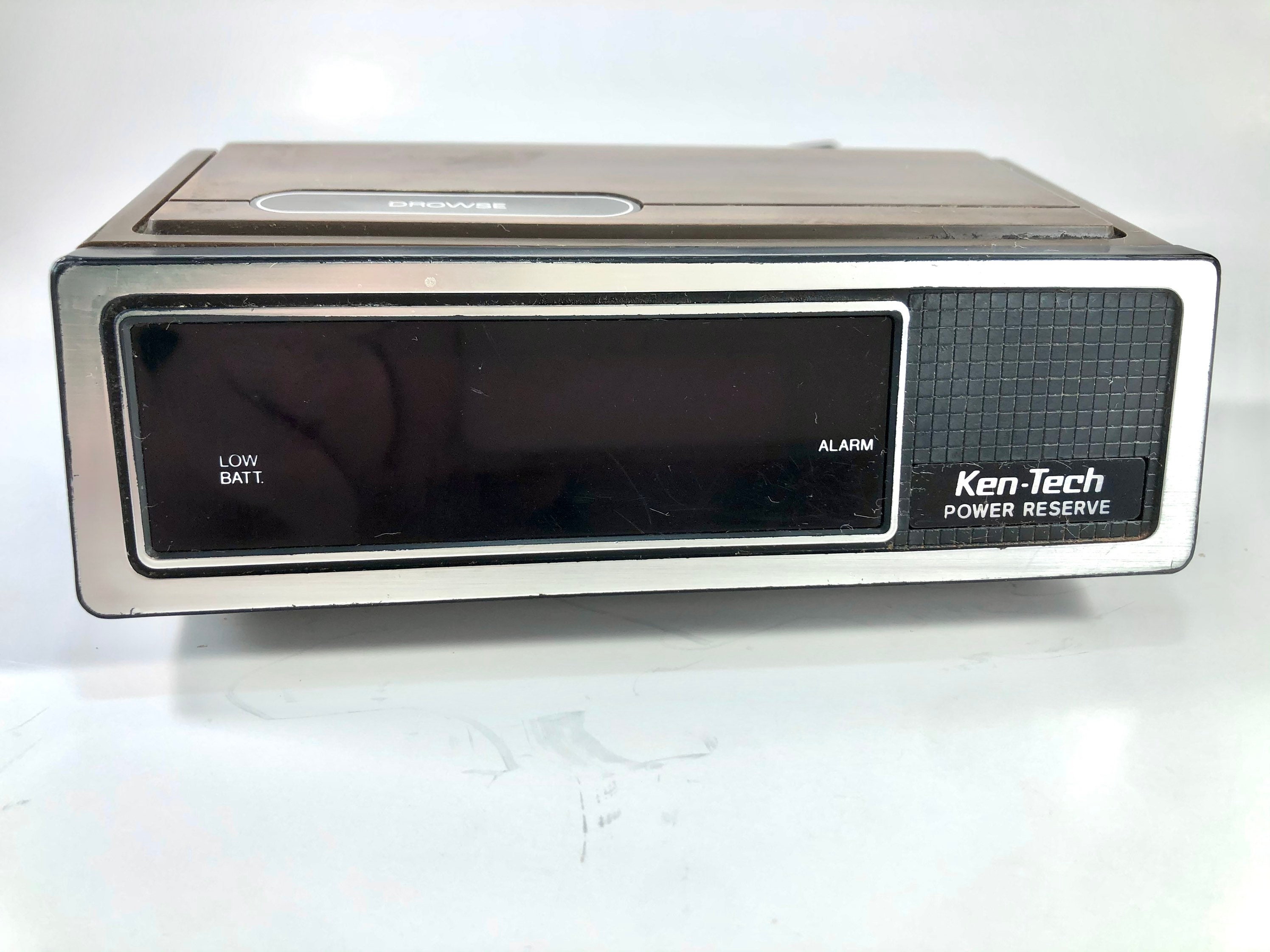 Vintage KenTech Power reserve Digital Alarm Clock Faux Wood Etsy