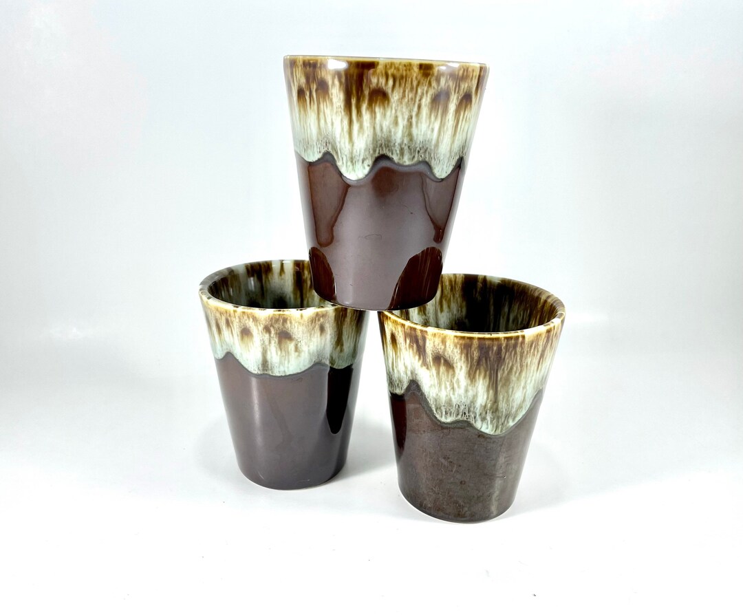 Vintage Hull Pottery Juice Glasses and Upside Down Egg Holders Etsy