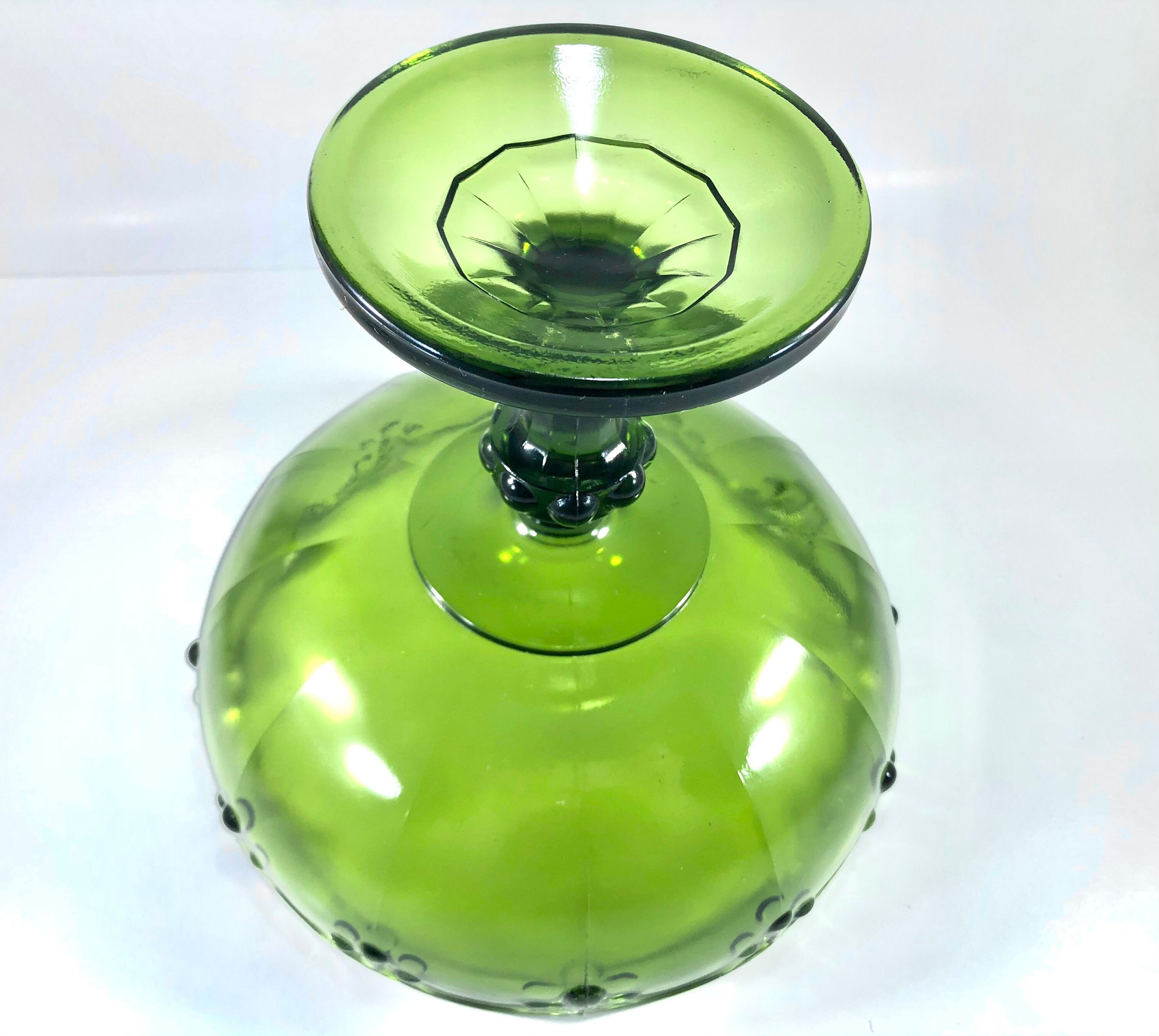 Collectibles Vintage Indiana Glass Avocado Olive Green Teardrop