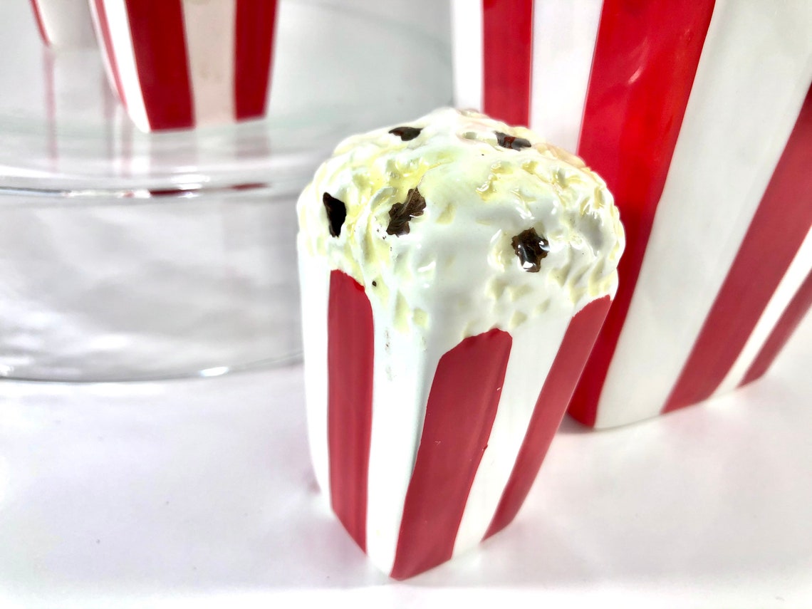 Ceramic Popcorn Containers Buckets with Salt Shakers Set of 2 Etsy