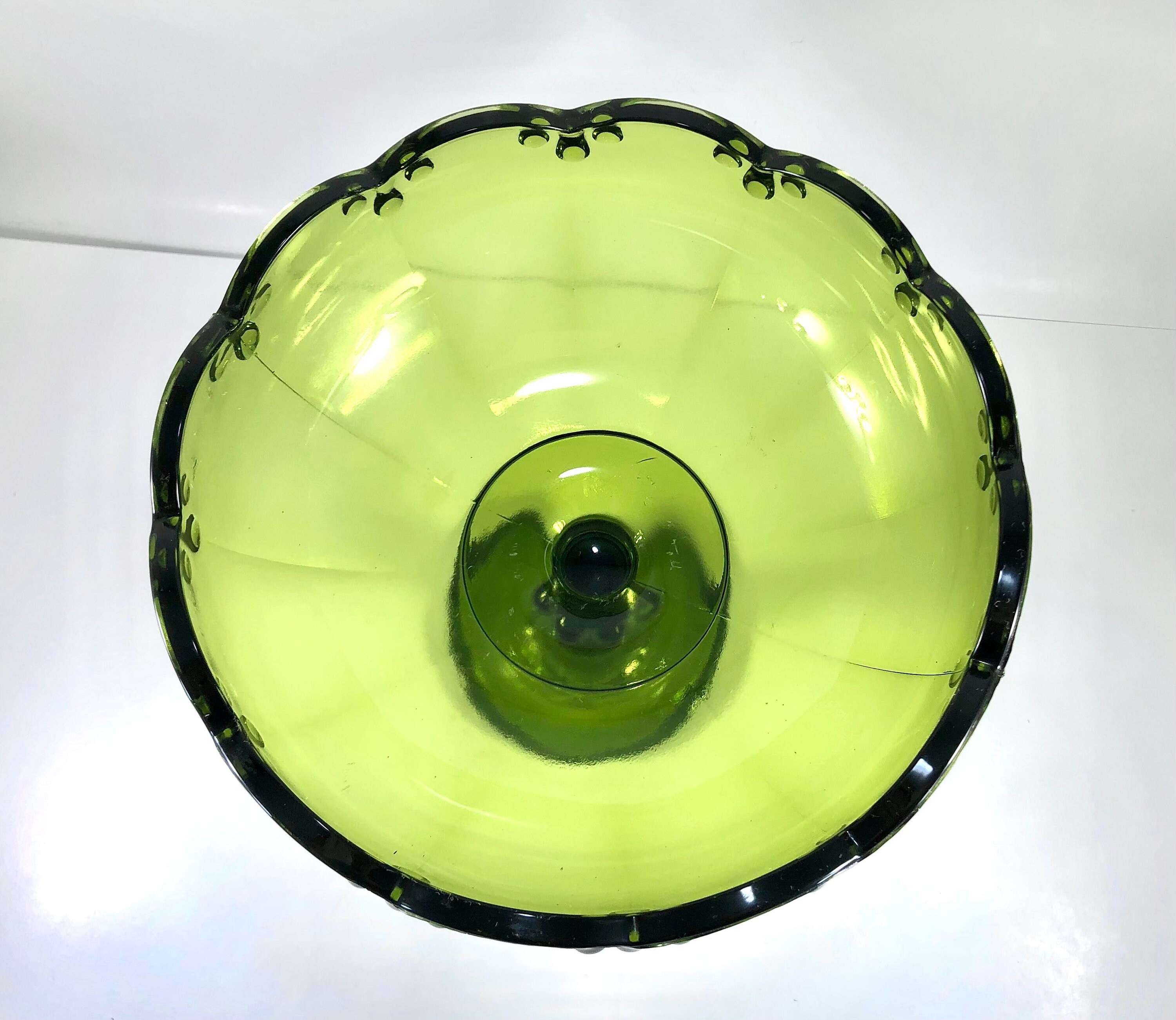 Collectibles Vintage Indiana Glass Avocado Olive Green Teardrop