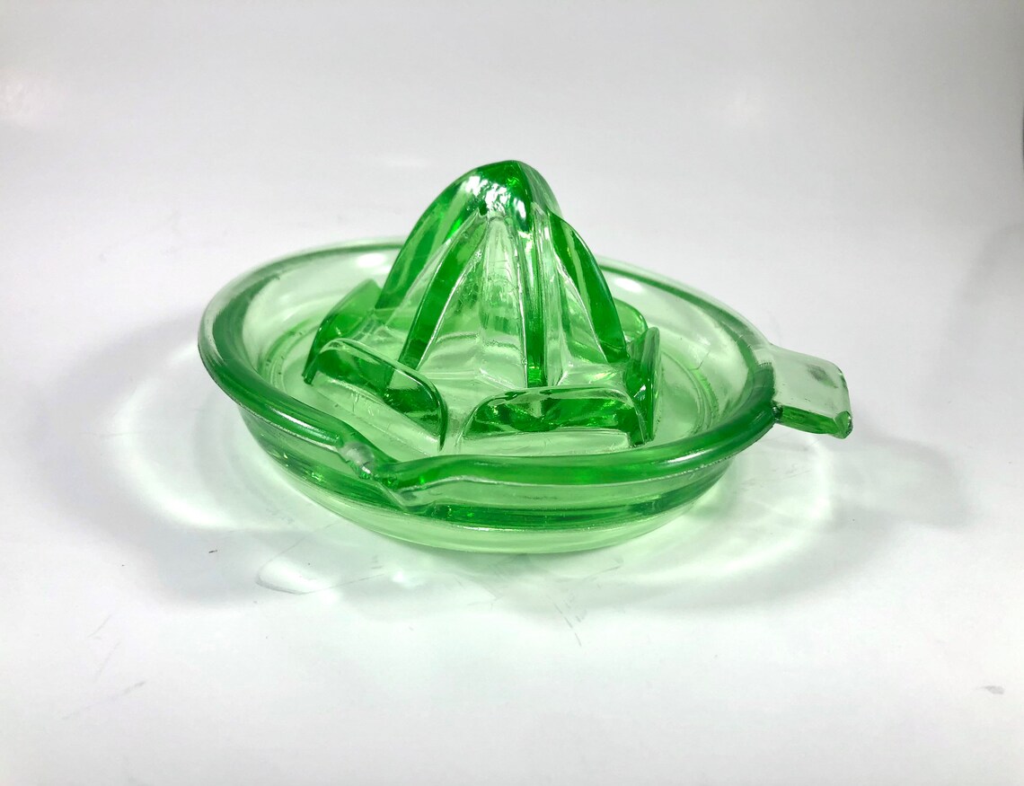 Vintage Green Depression Glass Federal Glass Juicer Reamer Etsy