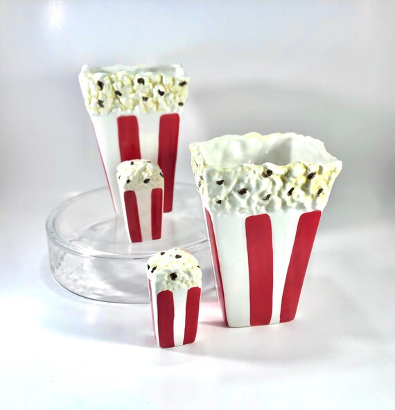 Ceramic Popcorn Containers Buckets With Salt Shakers Set of 2 Etsy