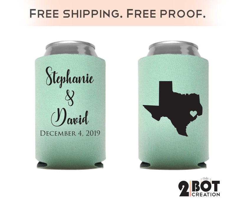 Can Coolers Custom Wedding Favor Wedding Rustic Wedding Modern Weding Wedding Favors Beer Cooler