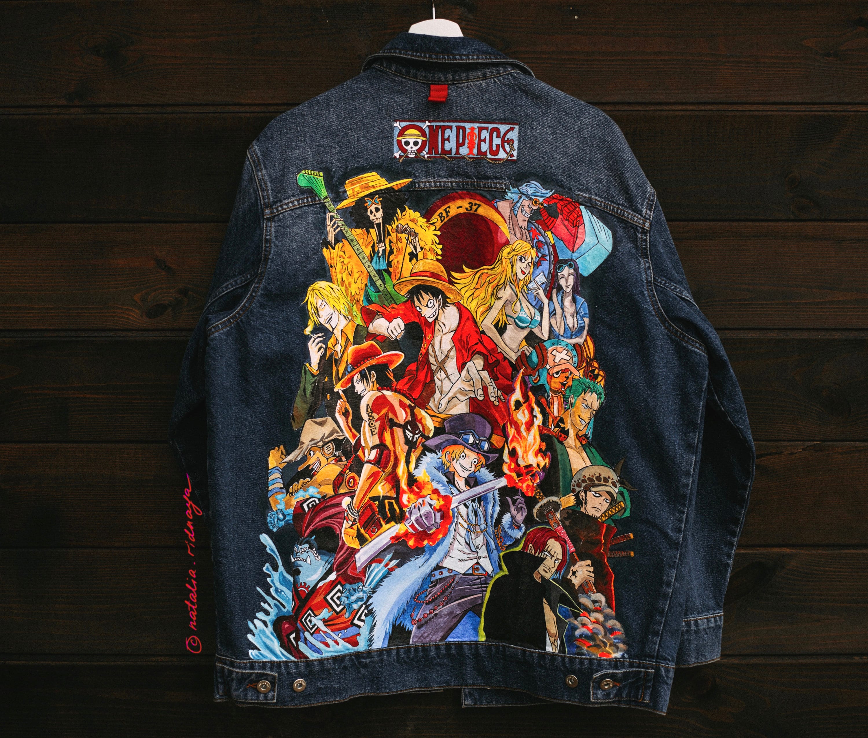 Japanese Anime One Piece hand painted jean jacket customized Etsy