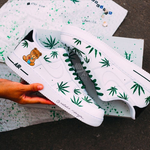 custom weed air force 1