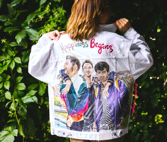 Jonas Brothers Jacket / Blue Plastic Like Jacket Worn By