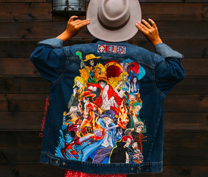 Anime One Piece merch custom hand painted denim jean jacket Etsy