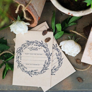 Floral "Plant These For The Bees" Seed Packet Rubber Stamp - Garden Stamp - Seed Saving Stamp - Rubber Stamp for Seed Packets