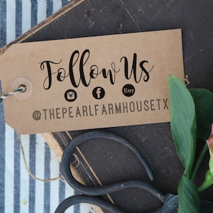 Custom Rubber Stamp - Social Media Stempel - Business Stamp - Bezoek ons Online Postzegel - Follow Us Online Stam - Instagram Stamp - Facebook Stamp