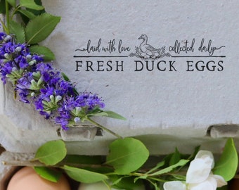 Fresh Duck Egg Stamp - Duck Egg Carton Stamp - Laid With Love Egg Stamp - Duck Eggs Stamp - Farm Stamp