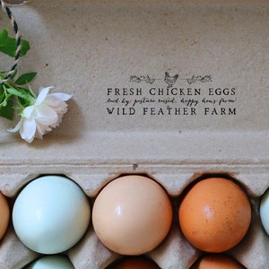 Fresh Chicken Eggs Carton Rubber Stamp - Farm Fresh Eggs Stamp - Customized Egg Carton Stamp - Chicken Stamp - Please Return Carton Stamp