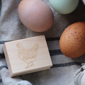 Chicken Support Your Local Farmer Rubber Stamp - Egg Carton Stamp - Farm Stamp - Farm Fresh Eggs Stamp - Chicken Stamp - Local Farmer Stamp