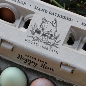 Floral Chicken Nest Rubber Stamp - Henlay Egg Carton Stamp - Farm Stamp - Chicken Stamp - Fresh Chicken Eggs - Egg Stamp - Custom Stamp