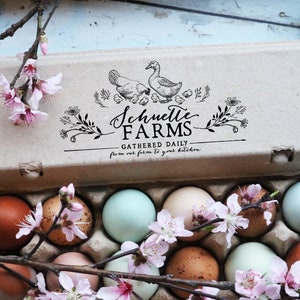 Chicken and Duck Egg Carton Rubber Stamp - Farm Stamp - Fresh Chicken Eggs - Duck Stamp - Chicken Stamp - Farm Fresh Eggs - Farm Fresh Stamp