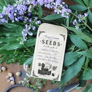Sello de goma de paquete de semillas de jardín - Sello de jardín - Sello de sobre de semillas - Sello de ahorro de semillas - Sello de goma personalizado - Sello de granja - Paquete de semillas