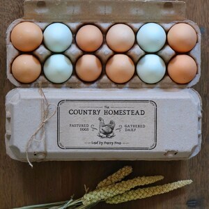 Custom Rubber Stamp - Egg Carton Stamp - Farm Stamp - Fresh Chicken Eggs - Country Homestead Stamp