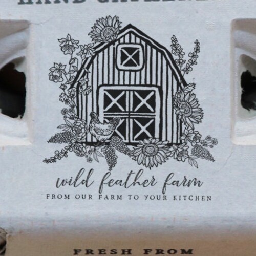 Farmhouse Rubber Stamp Egg Carton Stamp Barn Stamp Etsy